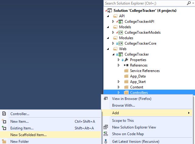 Adding New Scaffolded Item
